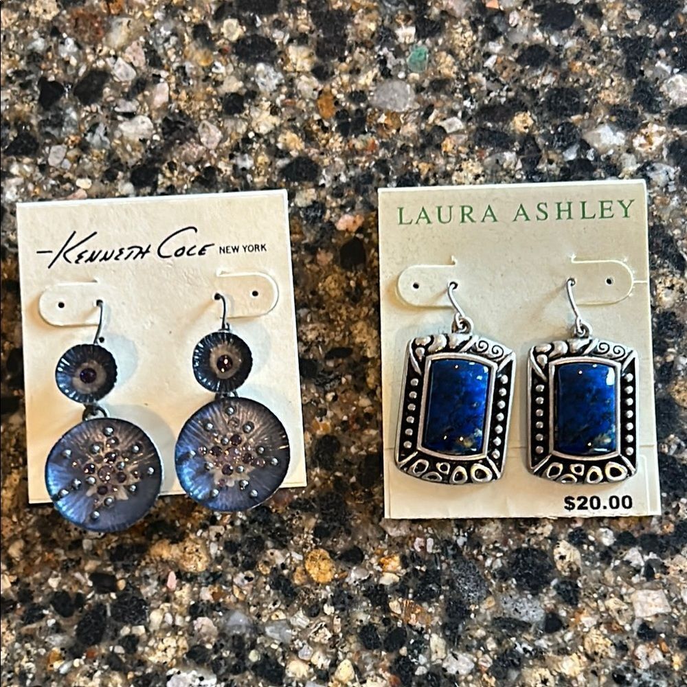 NEW 2 Pair Kenneth Cole and Laura Ashley Earrings Sets - Picture 6 of 6